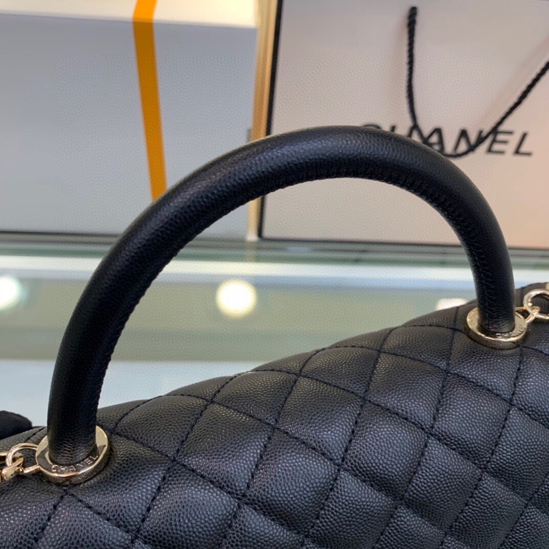 Chanel Coco Handle Bag Caviar-Black - LuxuryEva