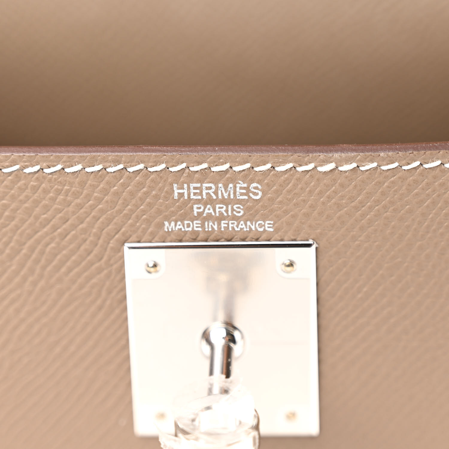 Epsom Kelly Sellier 28 Etoupe (Silver Lock) - LuxuryEva