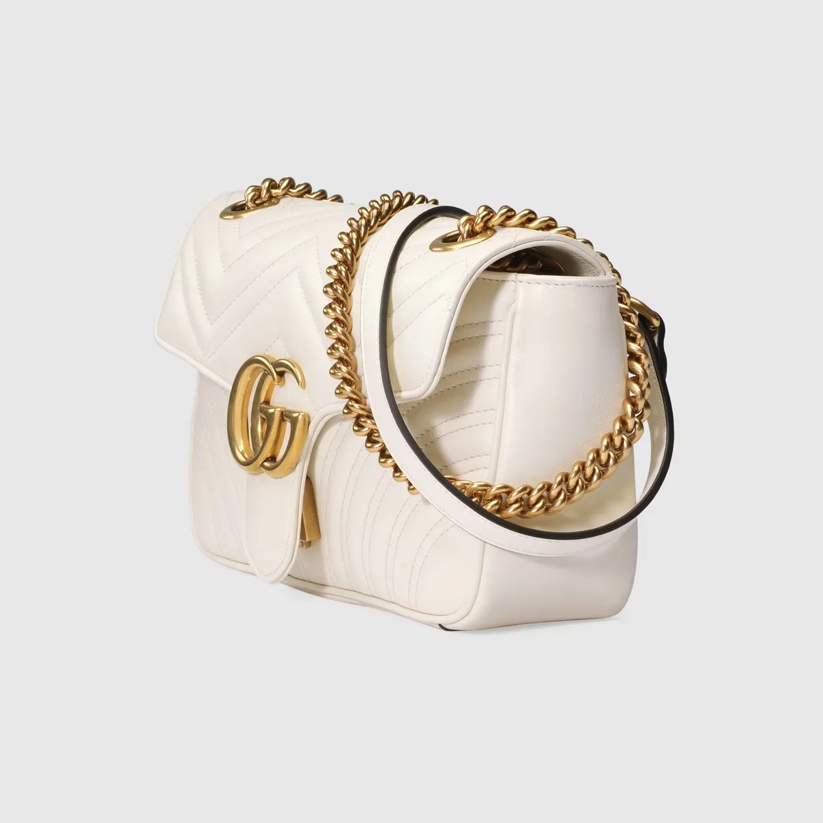 G Marmont Small White Matelass Shoulder Bag - LuxuryEva
