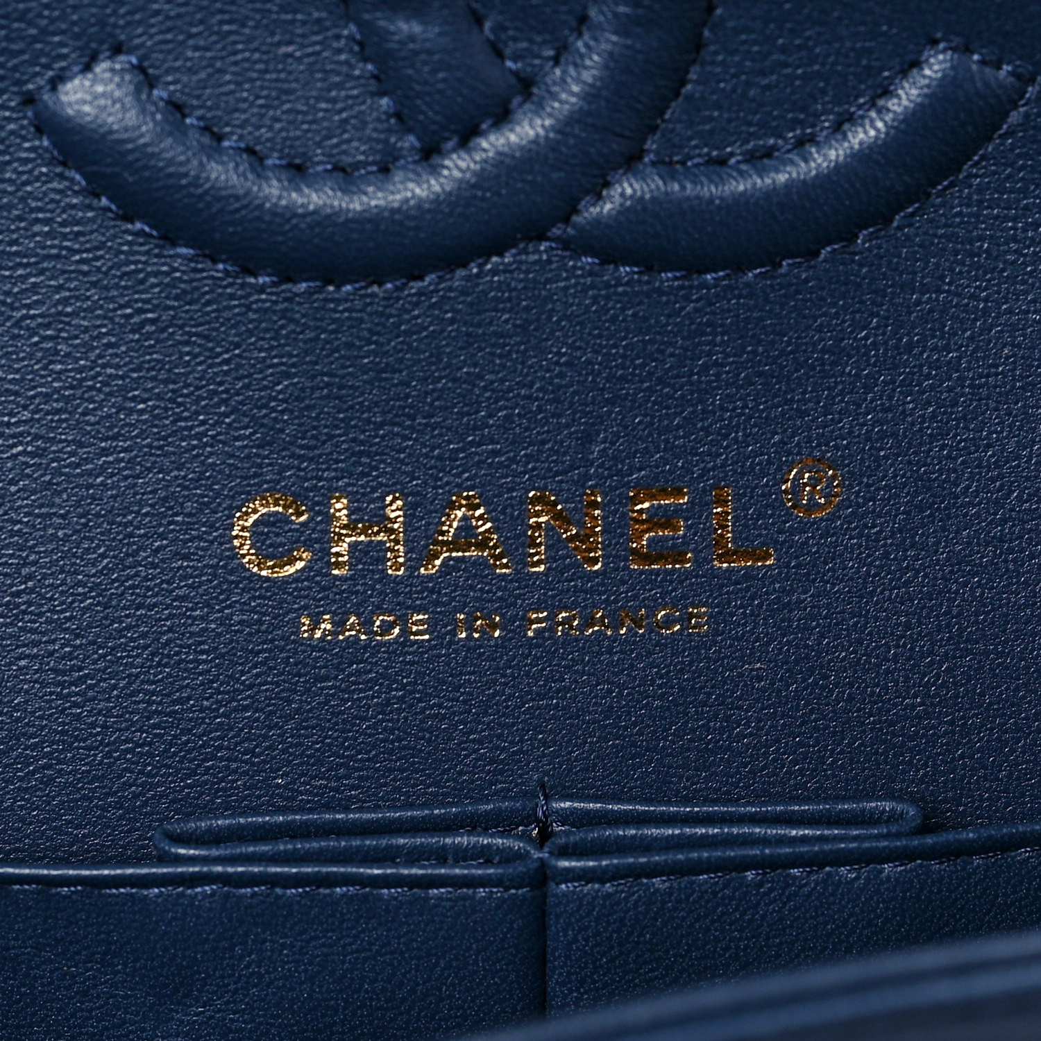 Lambskin Quilted Small Double Flap Dark Blue - LuxuryEva
