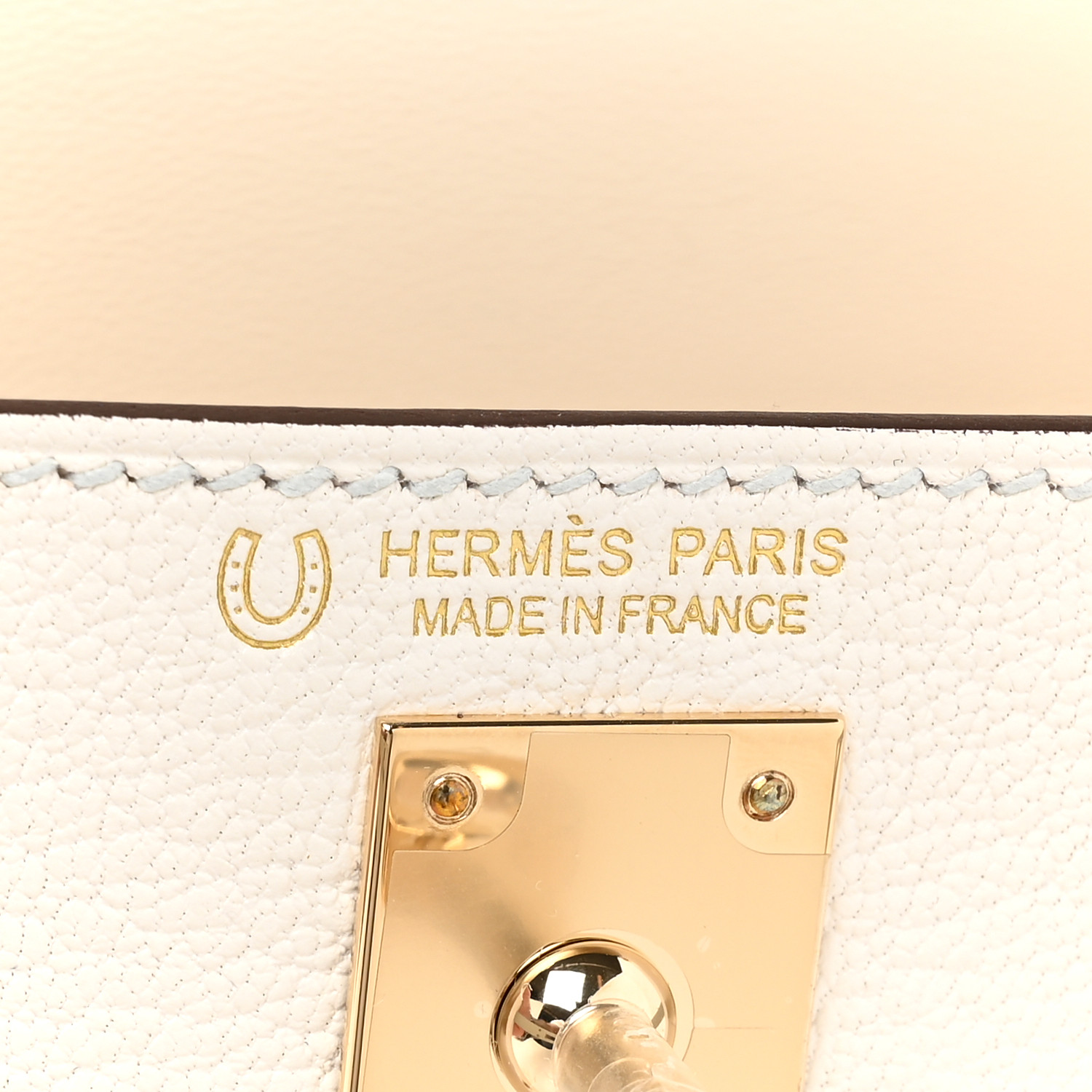 Chevre Mysore Horseshoe Kelly Sellier 20 Nata Gris Perle - LuxuryEva