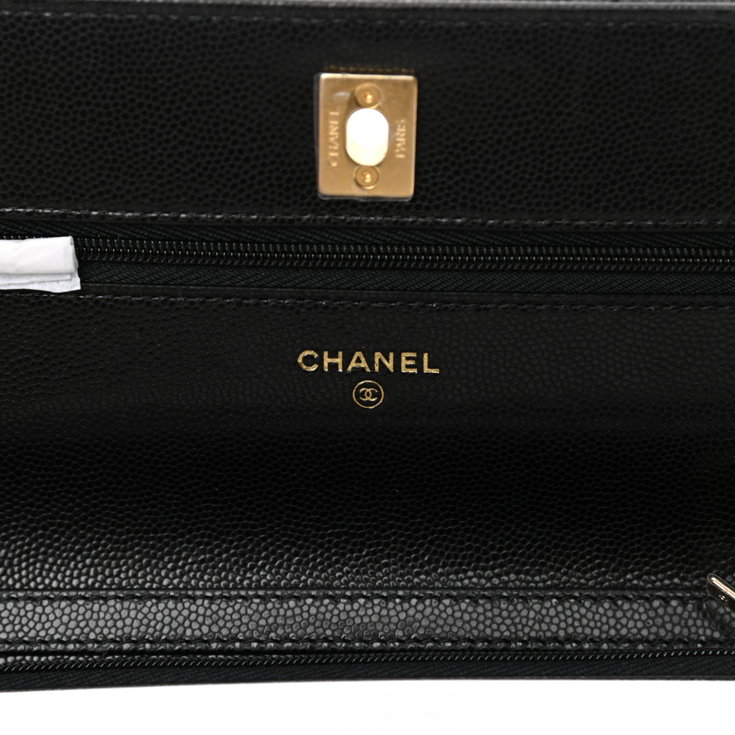 Caviar Quilted Twist Your Buttons Wallet On Chain WOC Black - LuxuryEva