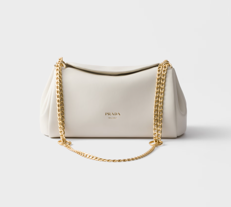 Prada Tumulte small nappa leather bag-White - LuxuryEva