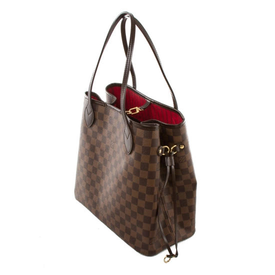 Louis Vuitton N51105 Neverfull MM Shoulder Bag Damier Ebene Canvas - LuxuryEva