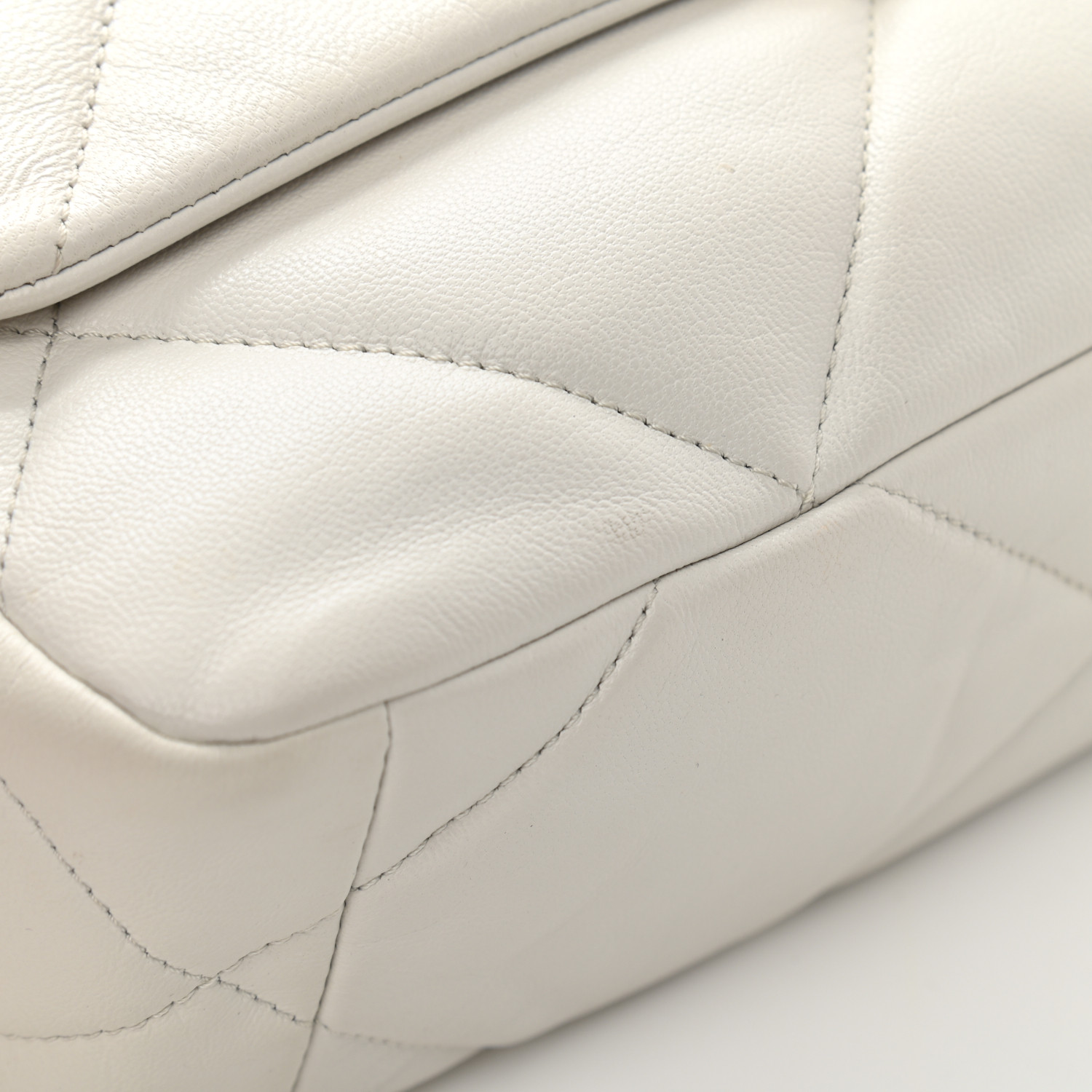 Goatskin Quilted Medium Chanel 19 Flap White - LuxuryEva