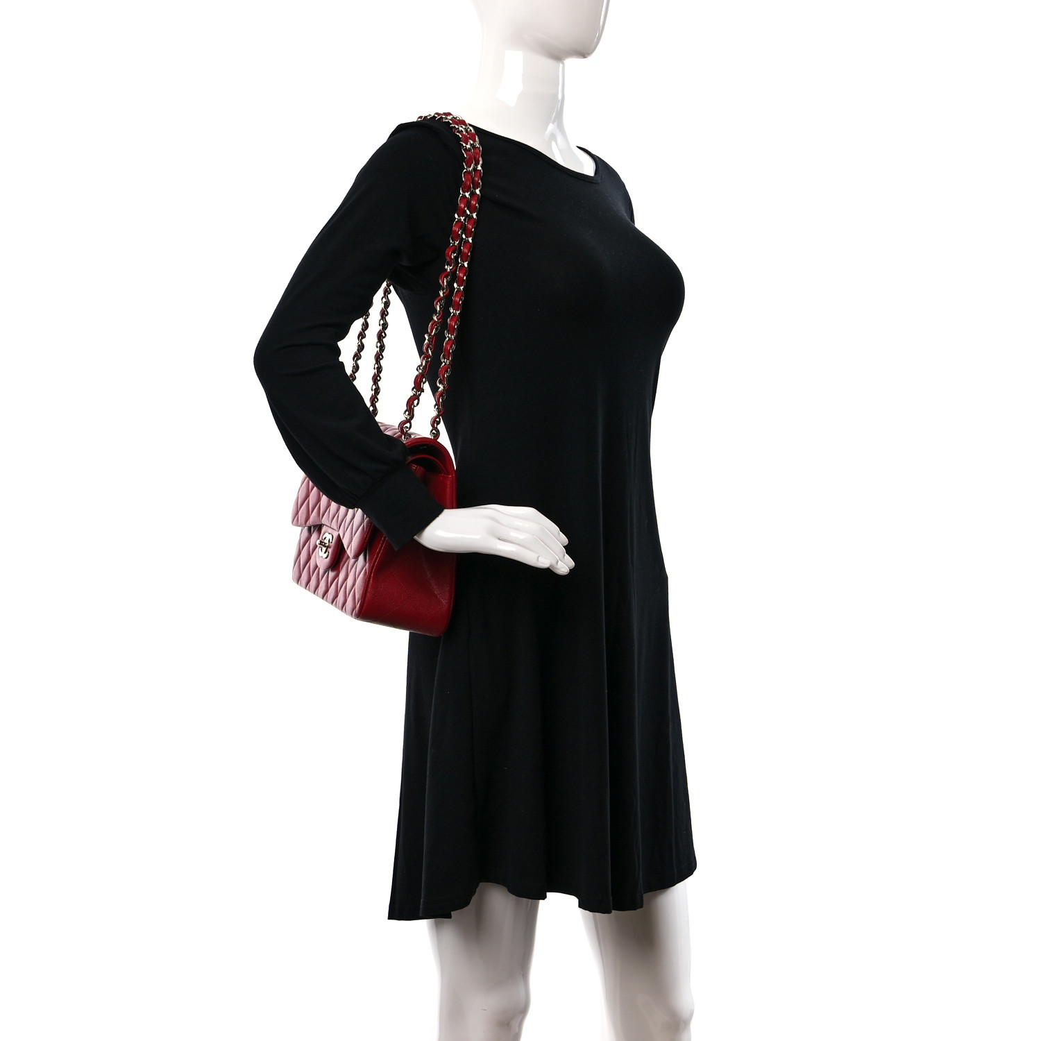 Caviar Quilted Jumbo Double Flap Red - LuxuryEva