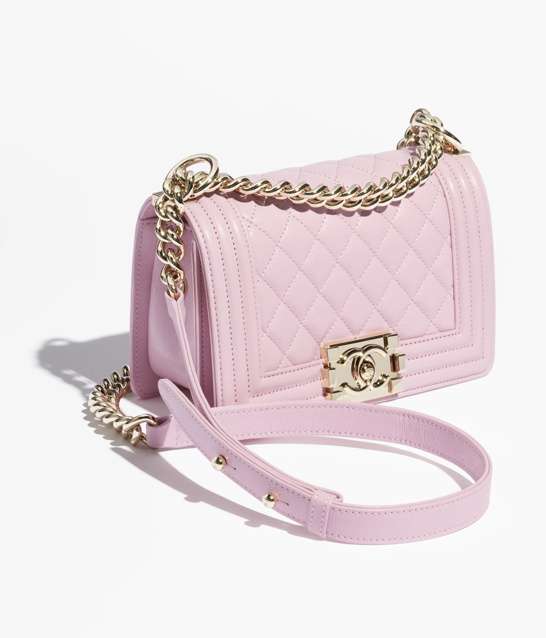 CHANEL Small BOY CHANEL Handbag-Light Pink - LuxuryEva