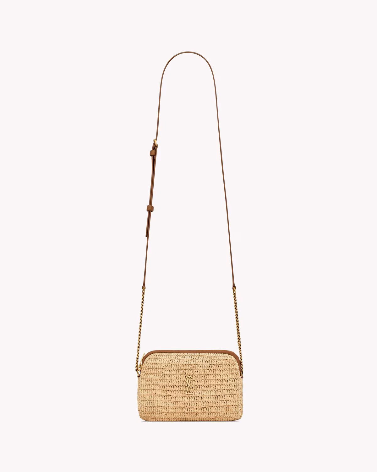 YSL GABY zipped pouch in raffia - LuxuryEva