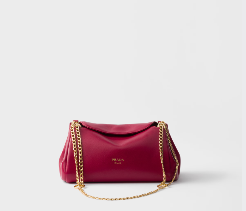 Prada Tumulte small nappa leather bag-Cherry - LuxuryEva