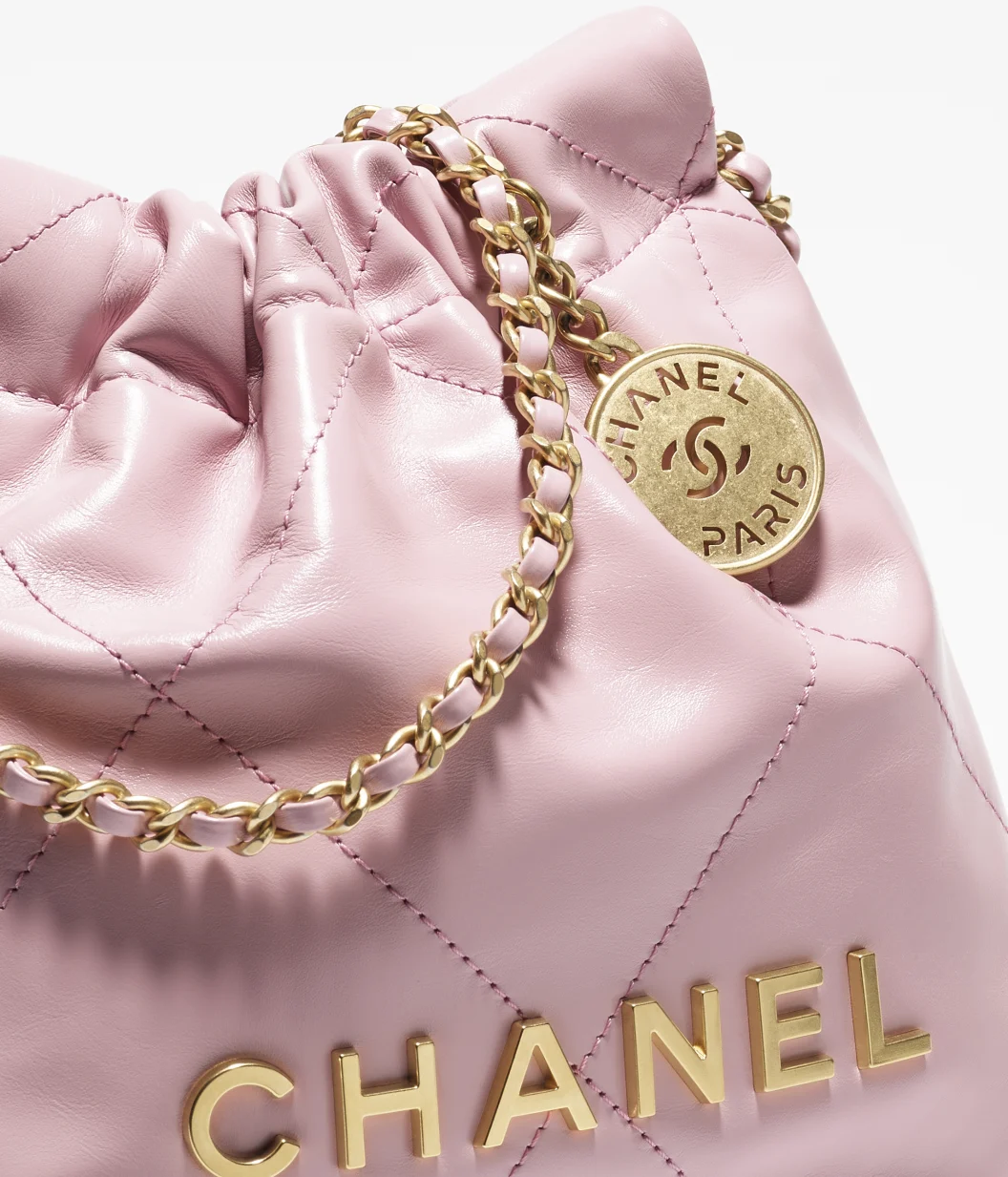 CHANEL 22 Mini Handbag-Light Pink - LuxuryEva