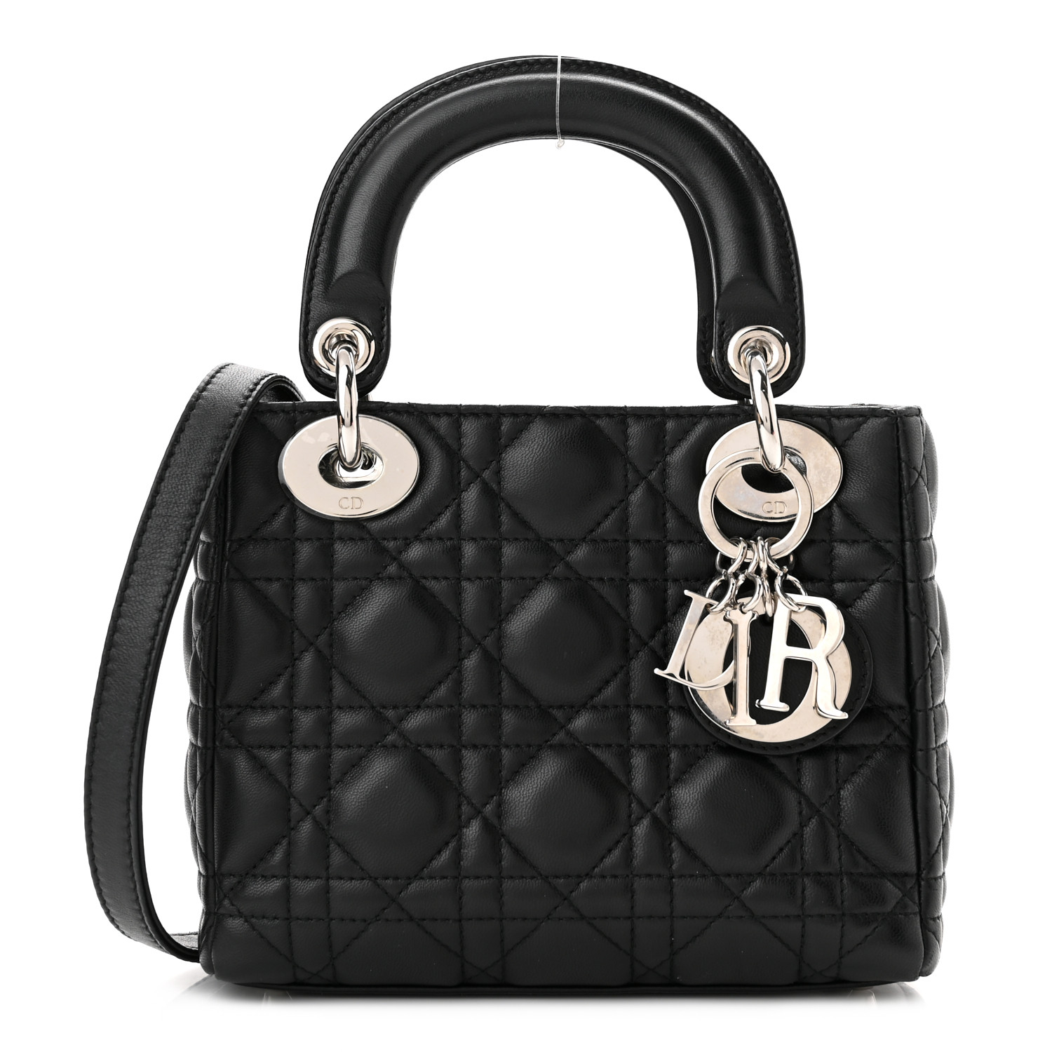 Lambskin Cannage Mini Lady Dior Black(6.5 x 6 x 3 in) - LuxuryEva