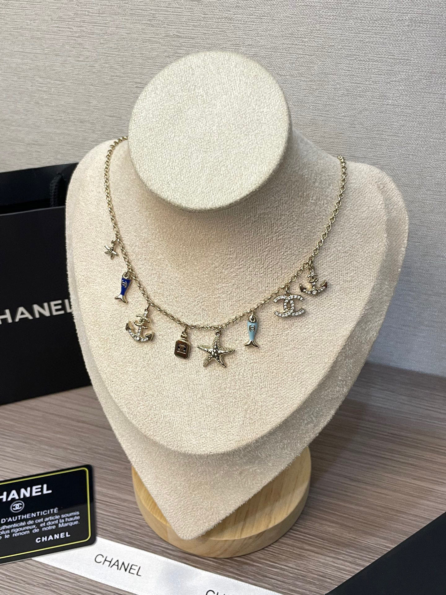 Chanel Metal Resin Rhinestones Necklaces - LuxuryEva