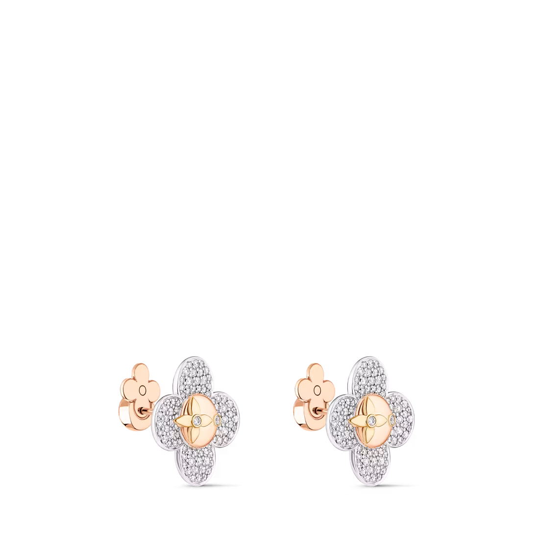 LV Vivienne Earrings, 3 Golds and Diamonds Q16742 - LuxuryEva