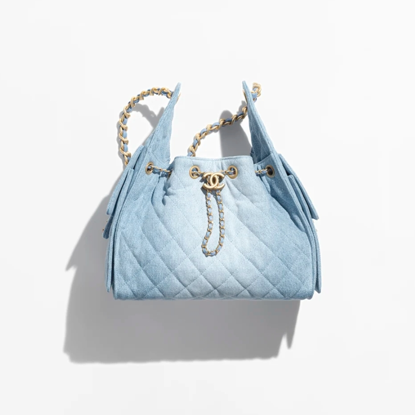 CHANEL 25 Small Handbag-Washed Denim - LuxuryEva