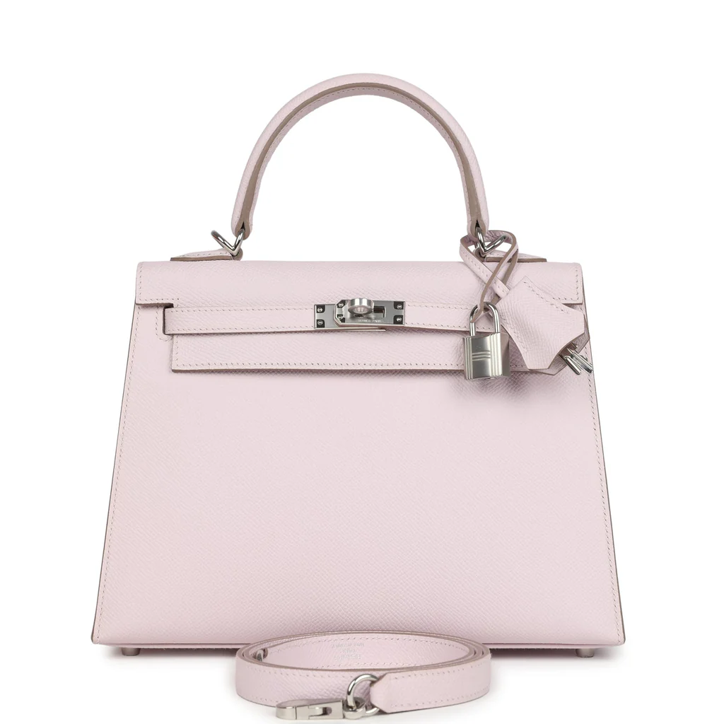 Hermès Epsom Kelly Sellier 25 Mauve Pale - LuxuryEva