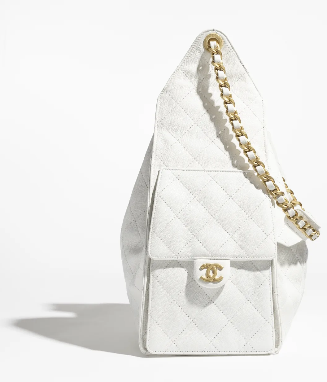 CHANEL 25 Medium Handbag-White - LuxuryEva