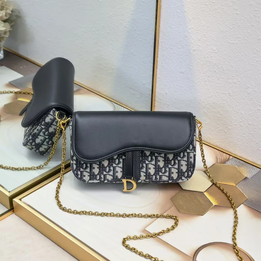 Dior Medium Saddle Pouch with Chain - LuxuryEva