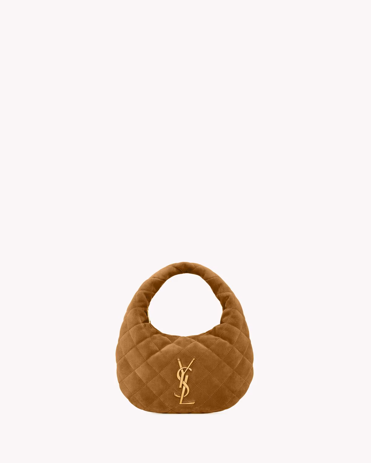 YSL ICARINO in quilted suede-CARAMEL COGNAC - LuxuryEva