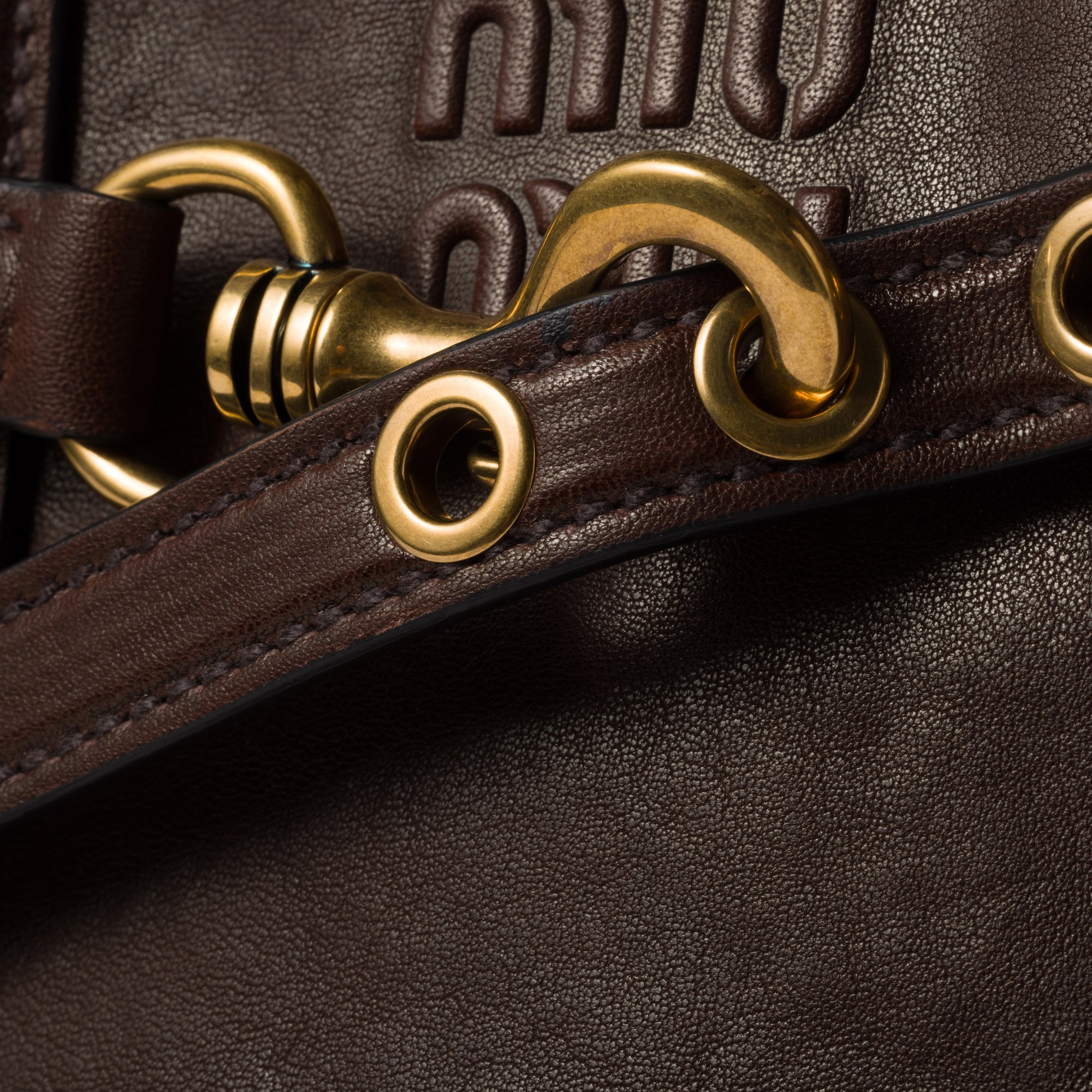 MiuMiu Aventure nappa leather bag-Briarwood - LuxuryEva