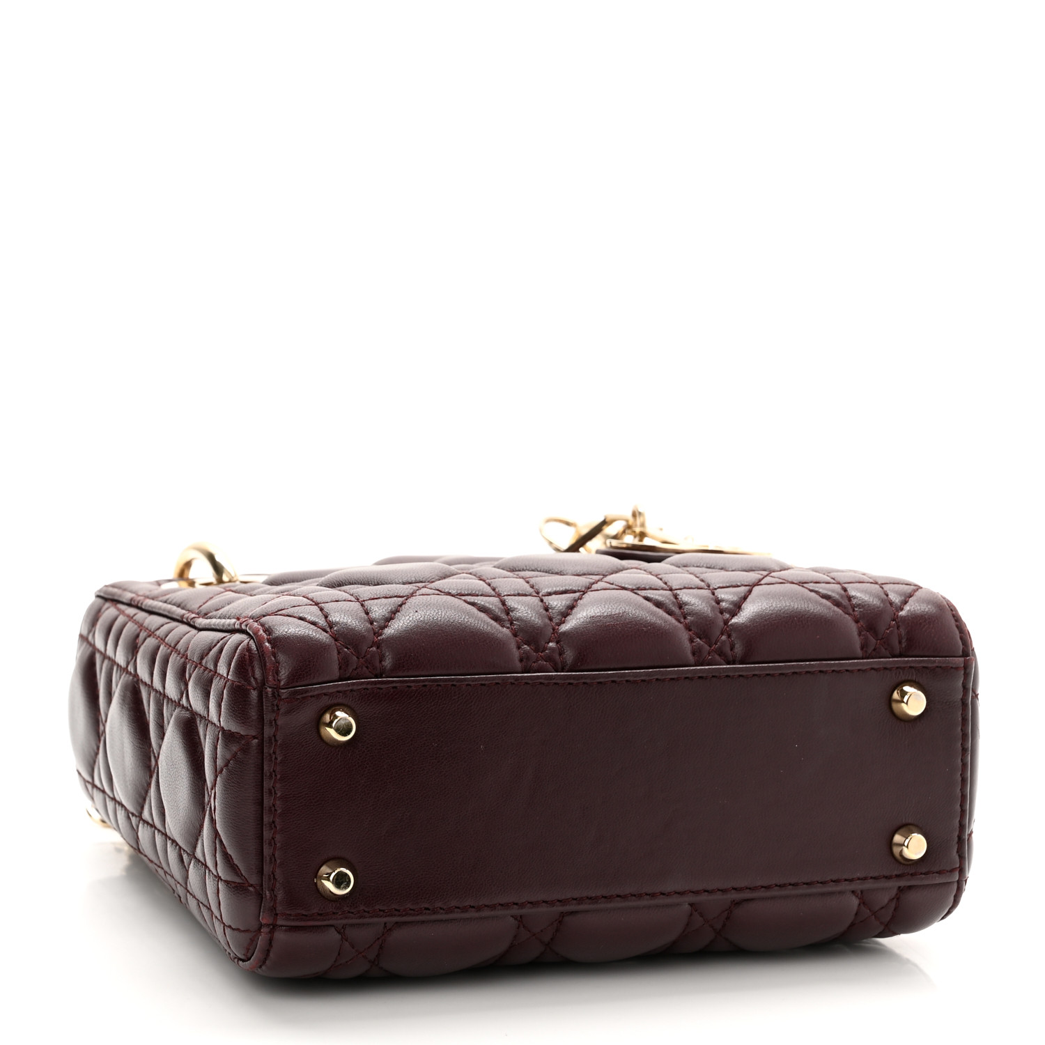 Lambskin Cannage Mini Lady Dior Plum - LuxuryEva