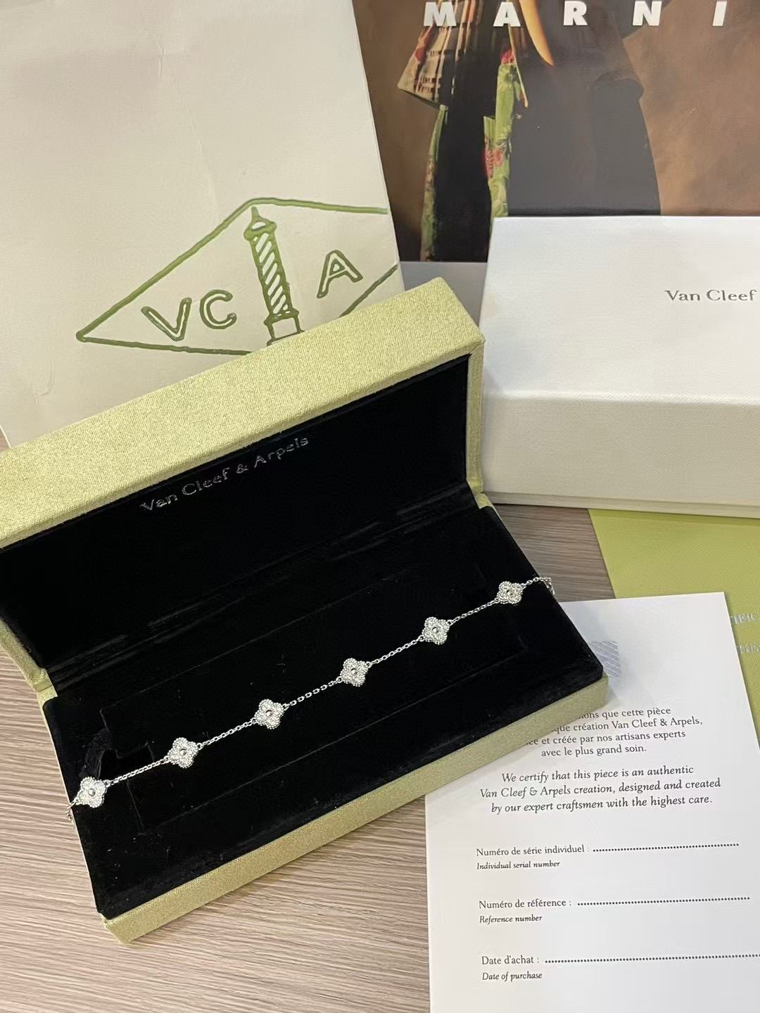 Van Cleef & Arpels Six-Motif Clover Bracelet - LuxuryEva