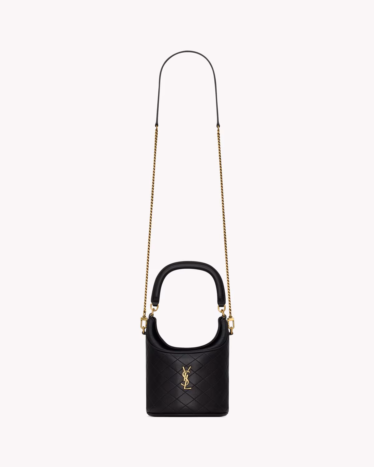 YSL GABY bucket bag in lambskin-Black - LuxuryEva