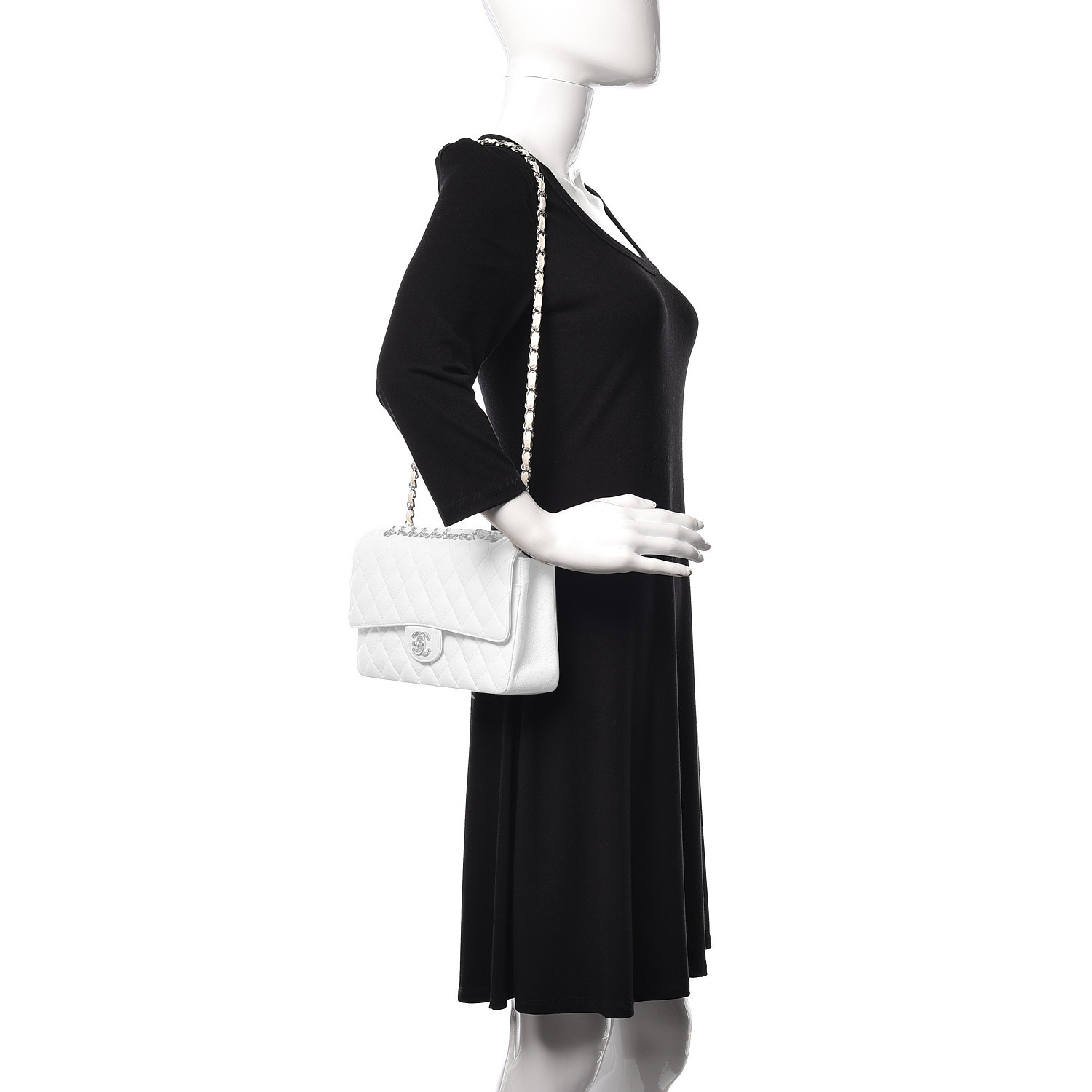 ãð¥Special Offersð¥ãCaviar Quilted Medium Double Flap White - LuxuryEva