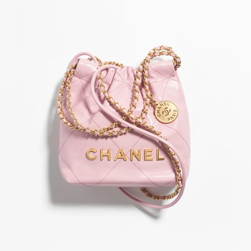 CHANEL 22 Mini Handbag-Light Pink - LuxuryEva