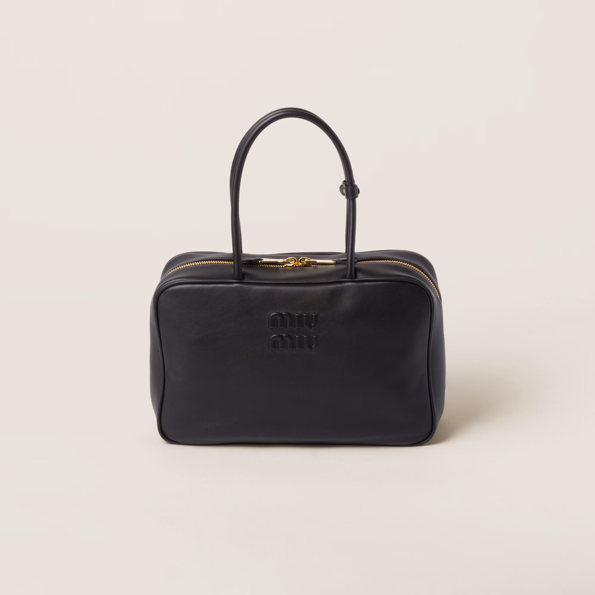 MIUMIU Leather Beau bag Large-Black - LuxuryEva