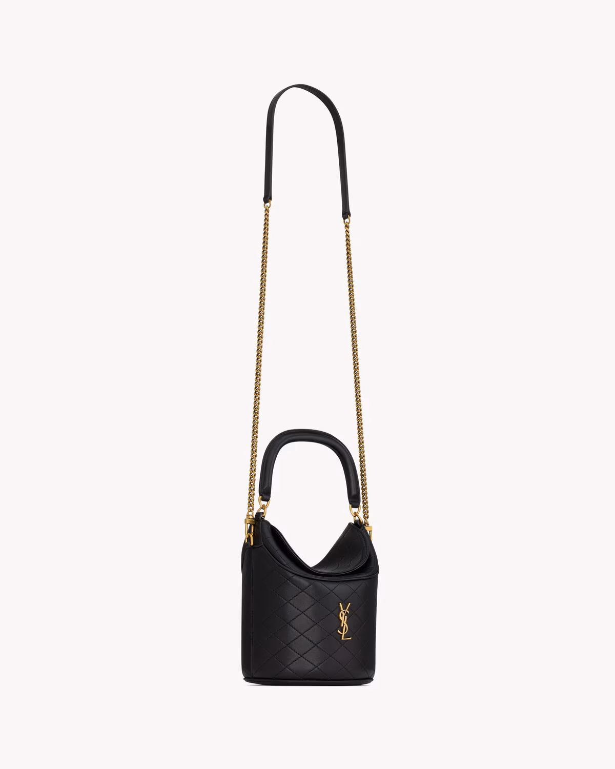 YSL GABY bucket bag in lambskin-Black - LuxuryEva