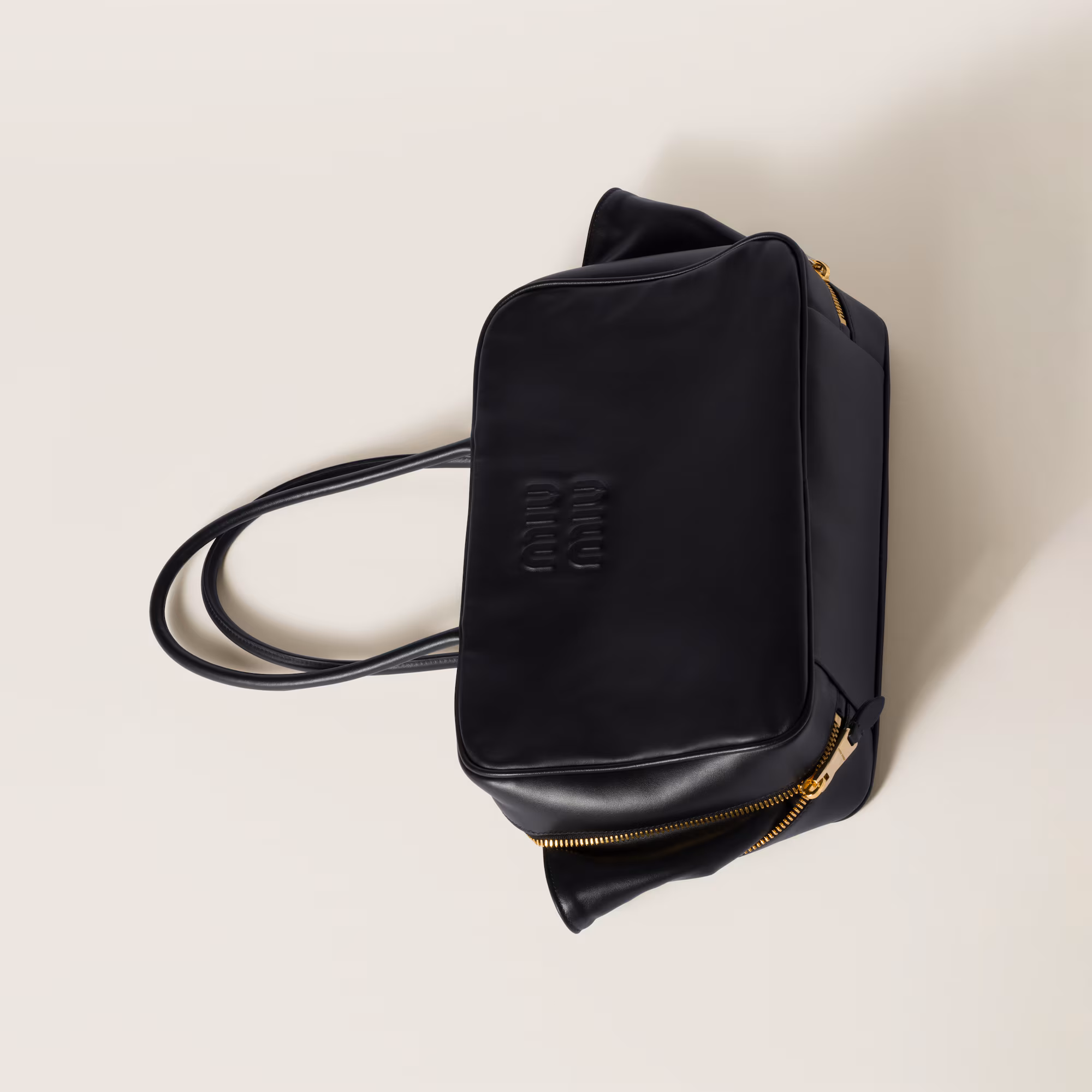 MIUMIU Leather Beau bag Large-Black - LuxuryEva