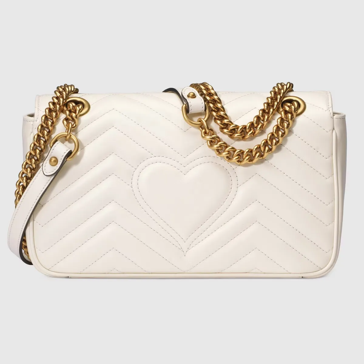G Marmont Small White Matelass Shoulder Bag - LuxuryEva