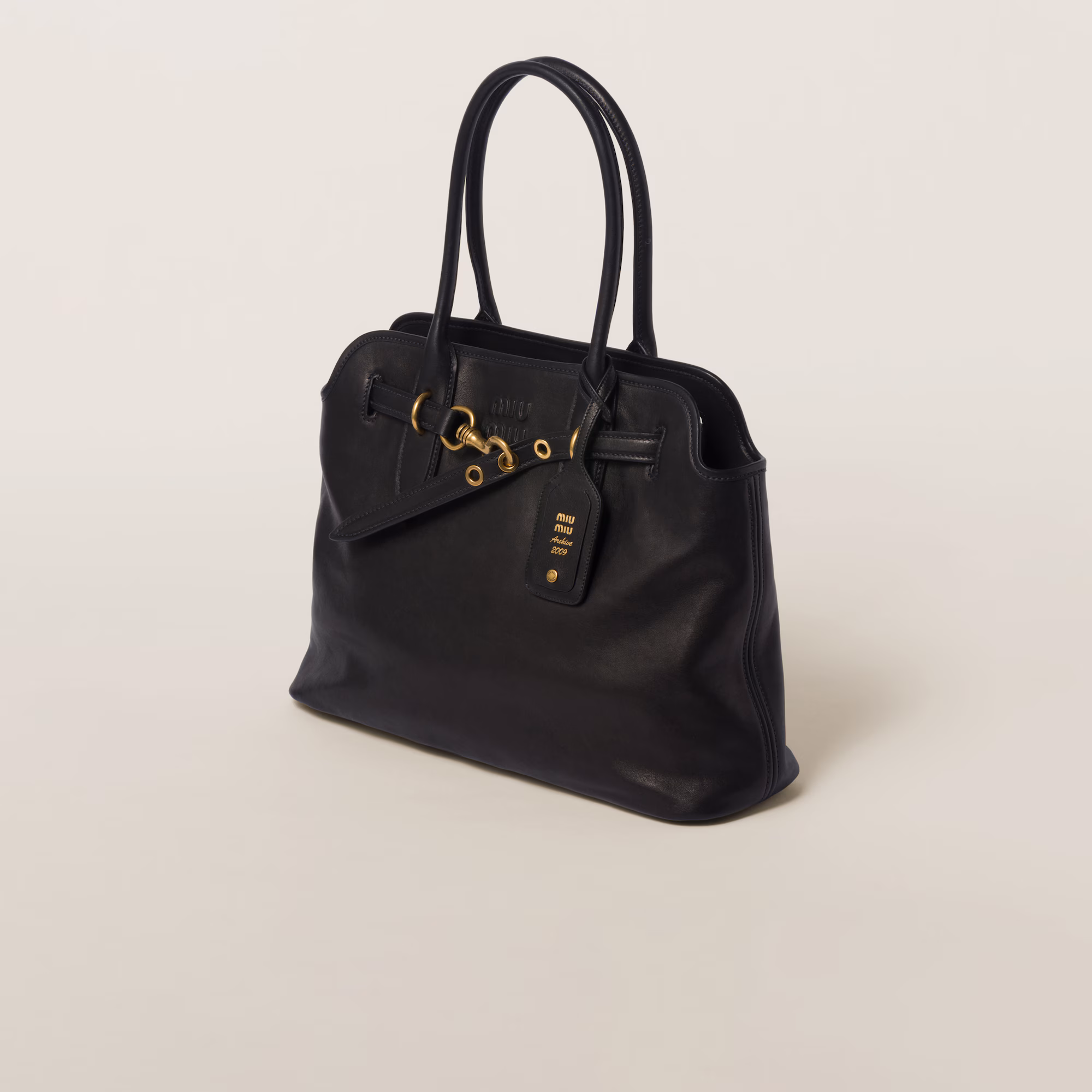 MiuMiu Aventure nappa leather bag-Black - LuxuryEva