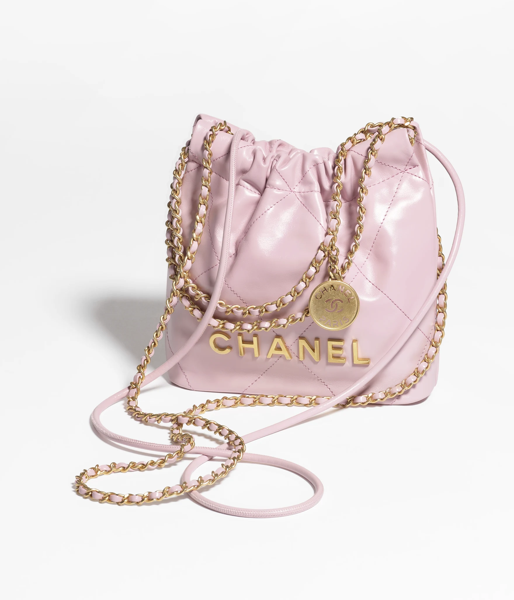 CHANEL 22 Mini Handbag-Light Pink - LuxuryEva