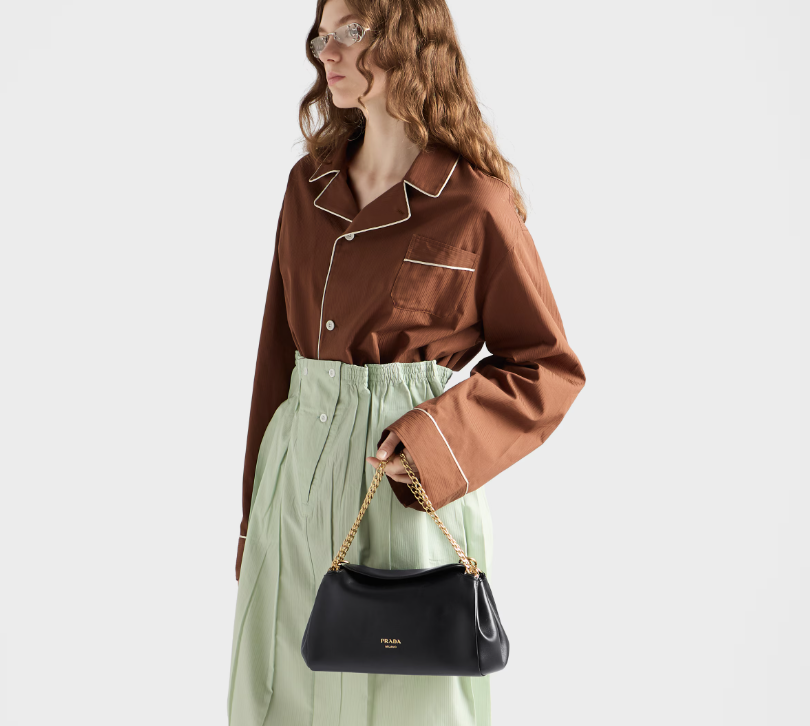 Prada Tumulte small nappa leather bag-Black - LuxuryEva