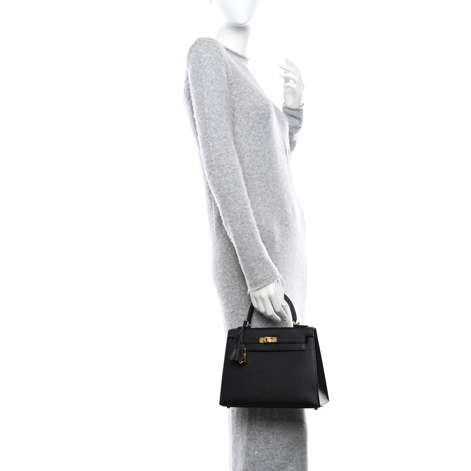 Epsom Kelly Sellier 25 Black - LuxuryEva