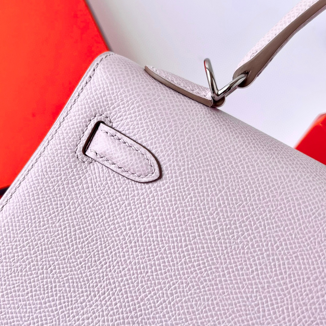 Hermès Epsom Kelly Sellier 25 Mauve Pale - LuxuryEva