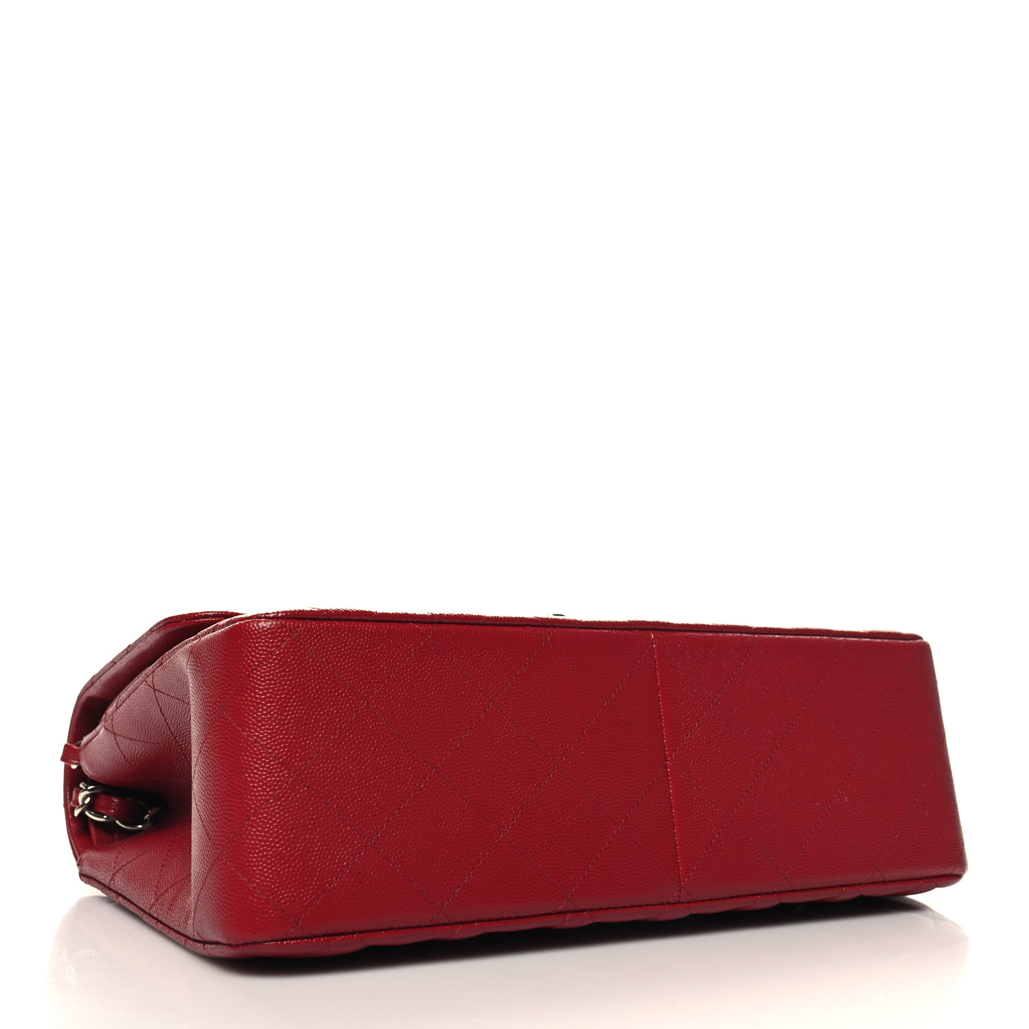 Caviar Quilted Jumbo Double Flap Red - LuxuryEva