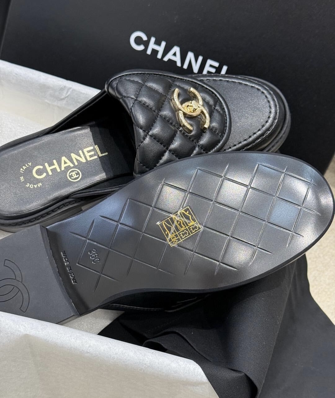 Chanel Leather mules & clogs - LuxuryEva
