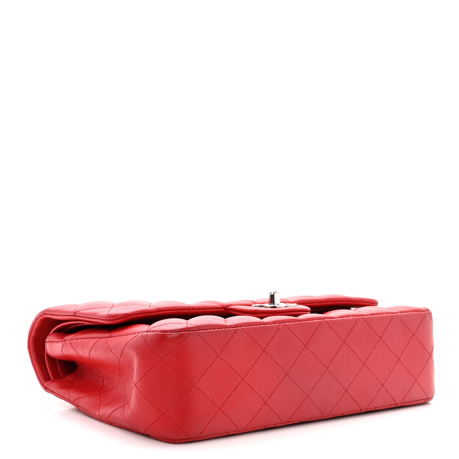 Lambskin Quilted Medium Double Flap Red - LuxuryEva