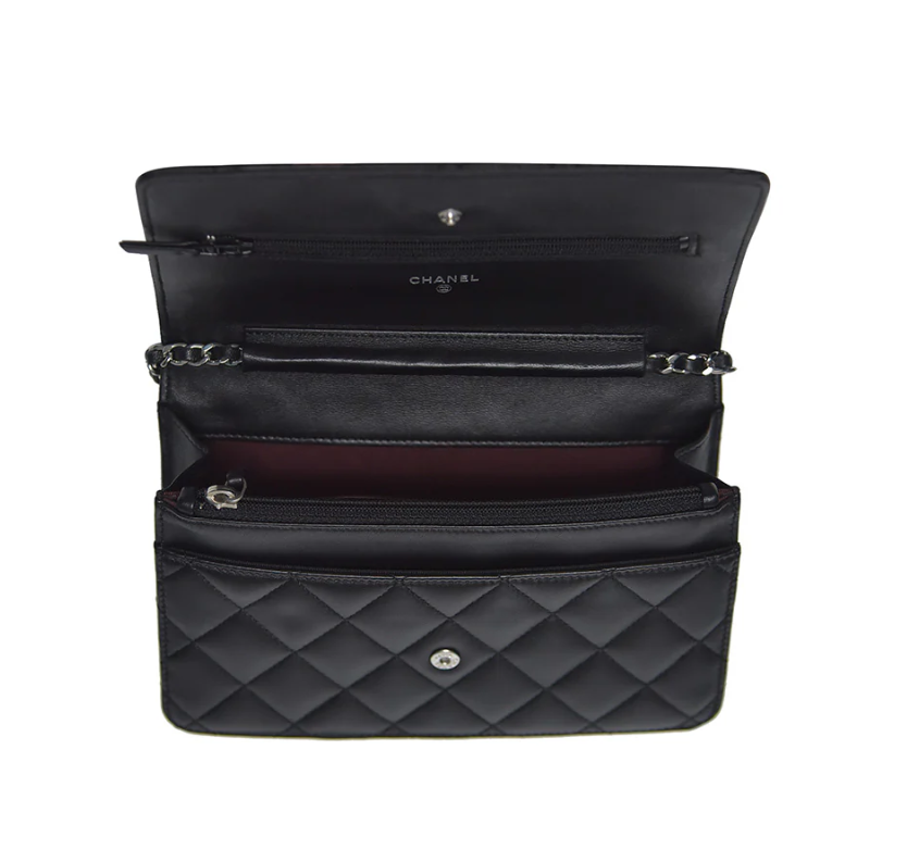 Chanel Wallet on chain WOC Black Lambskin - LuxuryEva