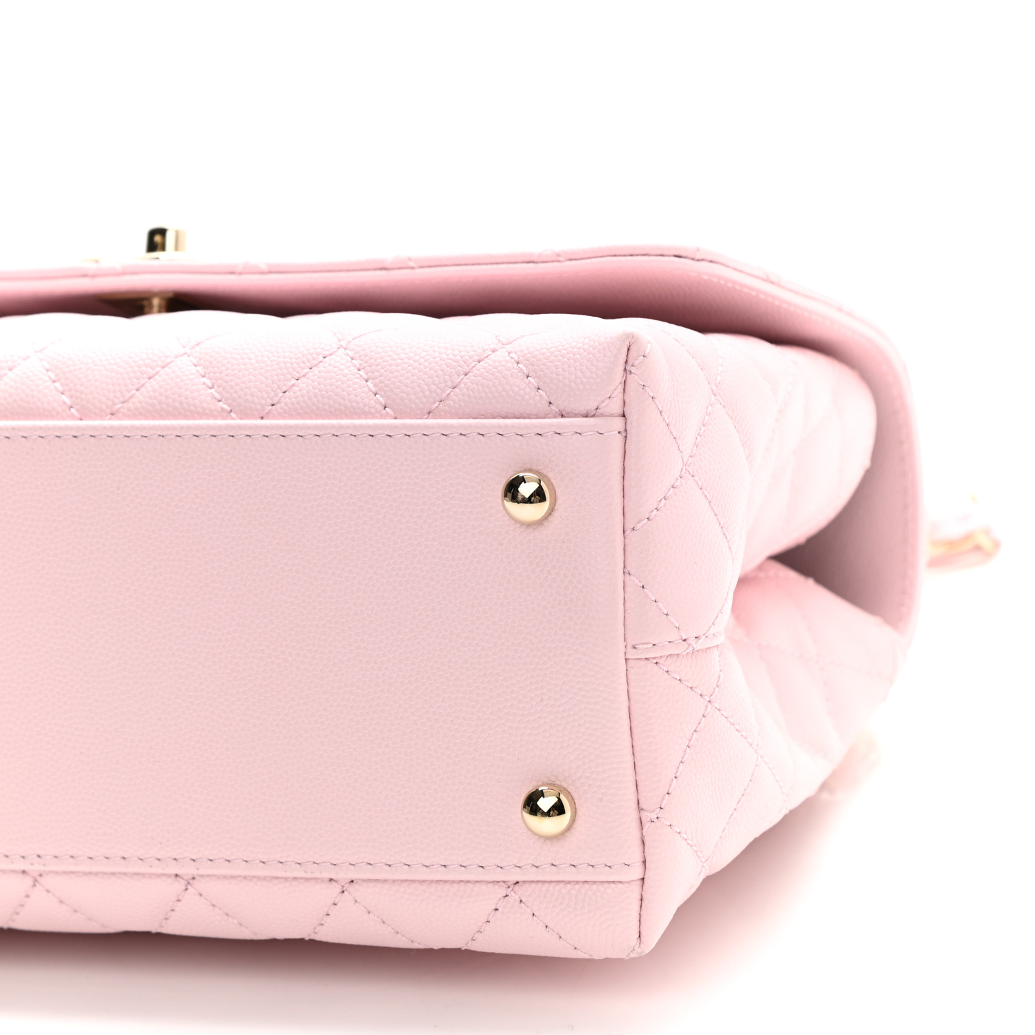 Caviar Quilted Small Coco Handle Flap Light Pink - LuxuryEva