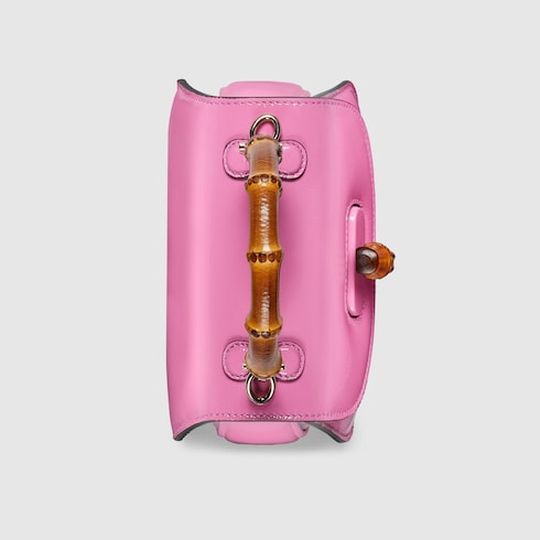 Gucci Bamboo 1947 mini bag Variation pink patent leather - LuxuryEva