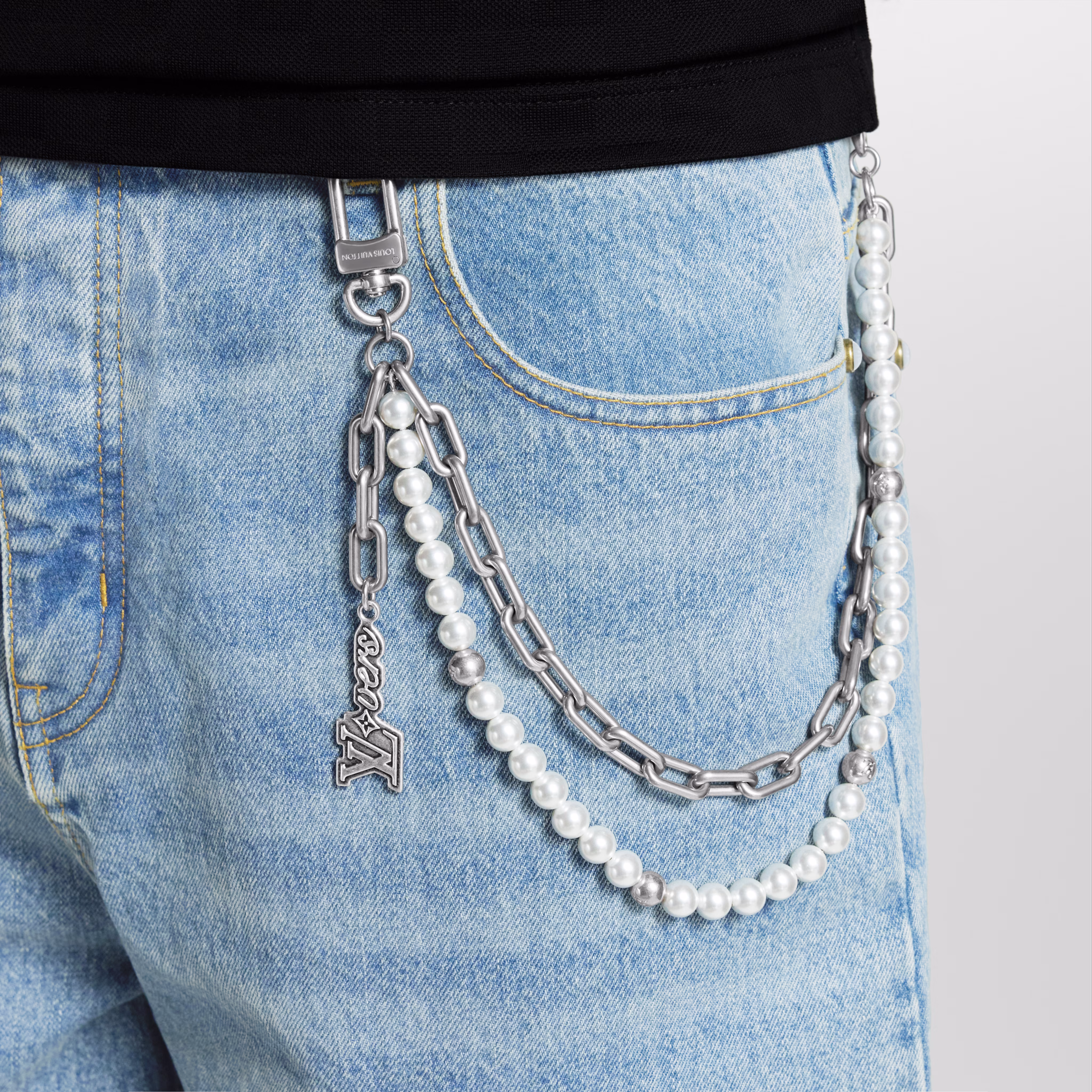 LV Pearls Chain Belt and Bag Charm M02606 - LuxuryEva