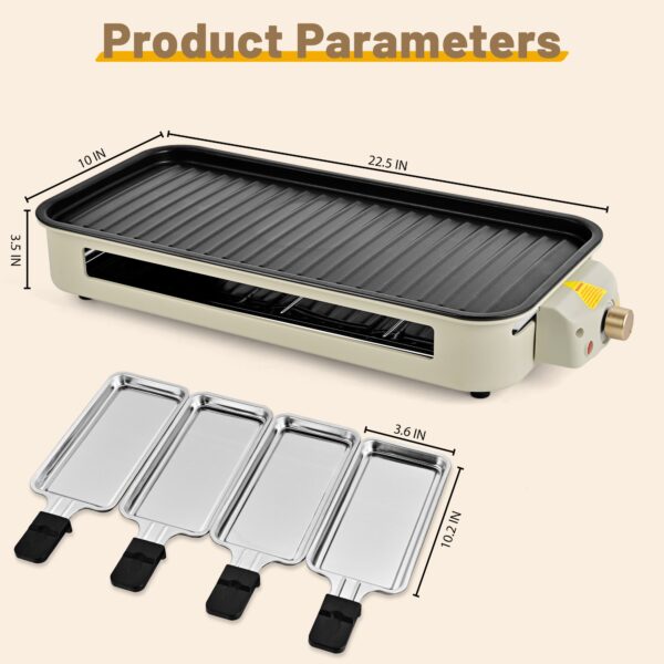 SUSTEAS Smokeless Indoor Electric Grill with Removable Extra-Large Plate - Dvvgowev