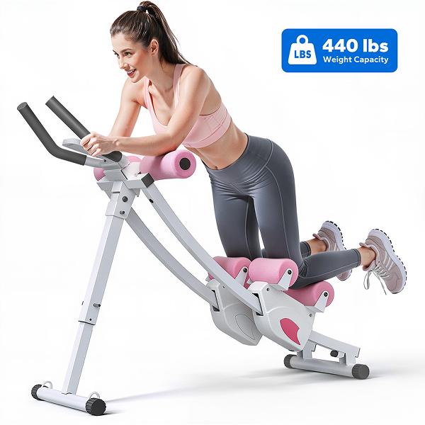 Merach Dual Track Adjustable Ab Trainer Machine with LCD Monitor,  Core & Waist Shaper at Home Gym for Women,  Foldable Exercise Machine for abs, Arm, Leg, Buttocks Shaper, Workout Equipment, TikTokShopBlackFriday - Dvvgowev