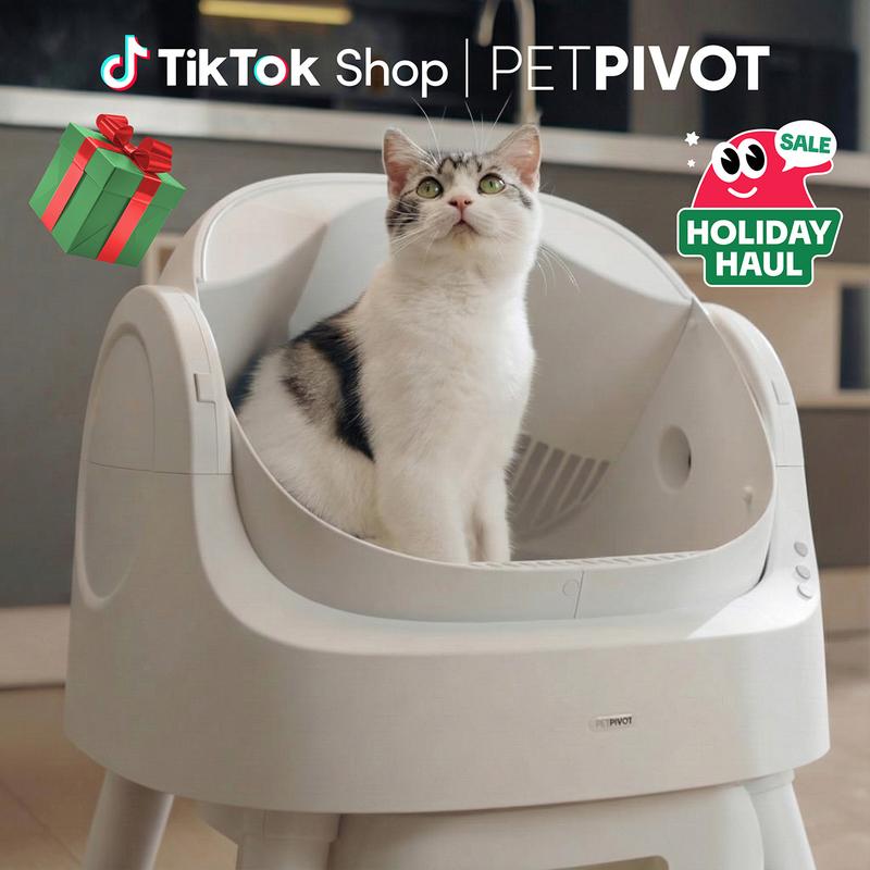 PetPivot AutoScooper 11 Open-Top Self-Cleaning Cat Litter Box，Odor-Free Waste Disposal includes Trash Bags - Dvvgowev