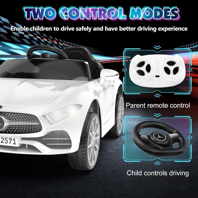Mercedes-Benz Licensed CLS 350 12V Kids Ride On Toy Car with Parents Control Four Wheels Suspension Music Bluetooth LED Lights USB Gift for Kids Trike Tricycle - Dvvgowev