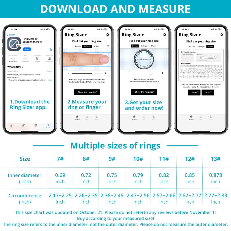 COLMI Smart Ring R02 IP68 Waterproof Wearable Fitness Trackers for Women Men Couple Gift - Dvvgowev