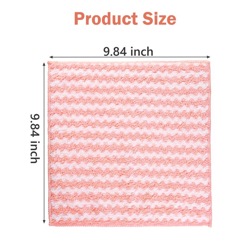 10 Counts Microfiber Cleaning Cloth, Kitchen Towels Absorbent Streak Free Cleaning Towels for Dish Drying Washing, 9.84